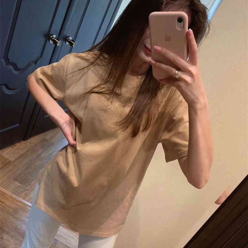 Soft Free Loose Solid Fresh Summer T-shirt Women Fashion Natural Short Basic Shirt 4 Colors 210518, Blue
Soft Free Loose Solid Fresh Summer T-shirt Women Fashion Natural Short Basic Shirt 4 Colors 210518, Blue