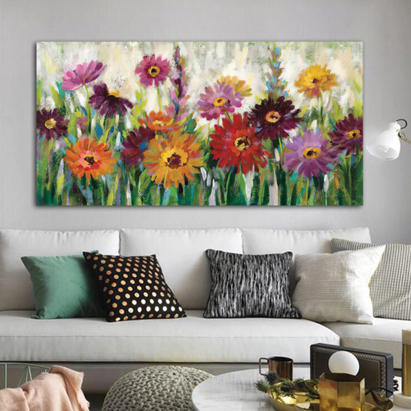 Flower Painting Canvas Art Wall Art Pictures For Living Room Colorful Posters And Prints Modern Home Decor Landscape Cuadros