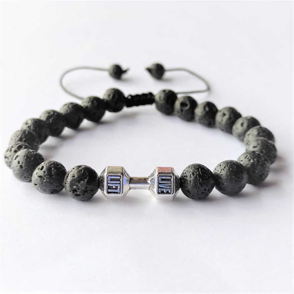 Lava Volcano Stone Tiger Eye Stone Knitting Adjustable Bracelet Sports Fitness Barbell Dumbbell Bracelet for Men and Women
Lava Volcano Stone Tiger Eye Stone Knitting Adjustable Bracelet Sports Fitness Barbell Dumbbell Bracelet for Men and Women