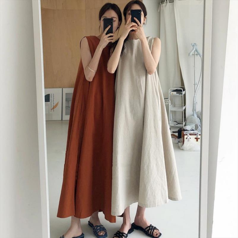 summer vintage cotton and women dress linen long tank sleeveless loose waist large hem round collar midi sundress, Black;gray
summer vintage cotton and women dress linen long tank sleeveless loose waist large hem round collar midi sundress, Black;gray