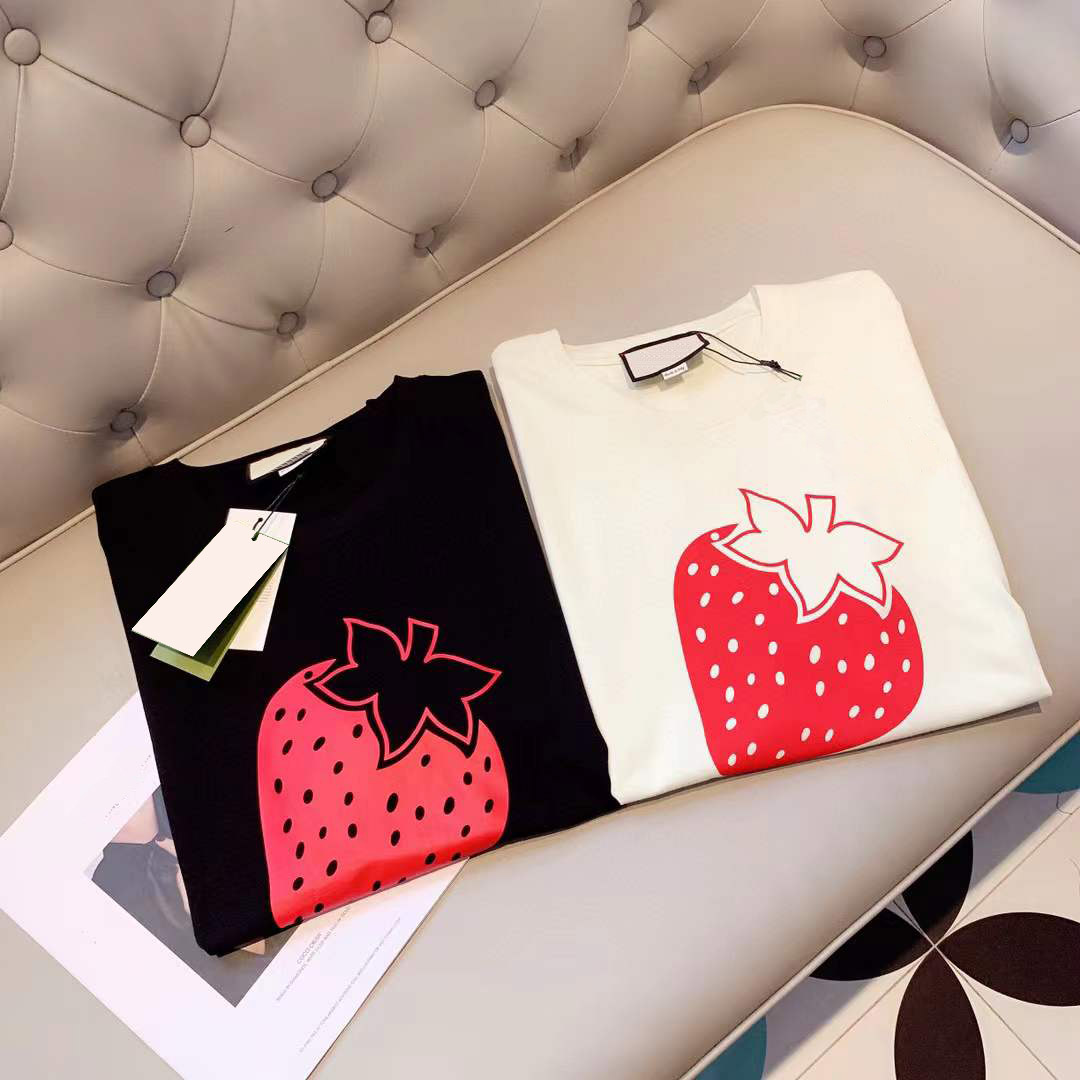 Women Designers T Shirt Short Sleeve Fashion Strawberry and letter printing Casual TShirts Men high quality Clothing EUsize, 20
Women Designers T Shirt Short Sleeve Fashion Strawberry and letter printing Casual TShirts Men high quality Clothing EUsize, 20