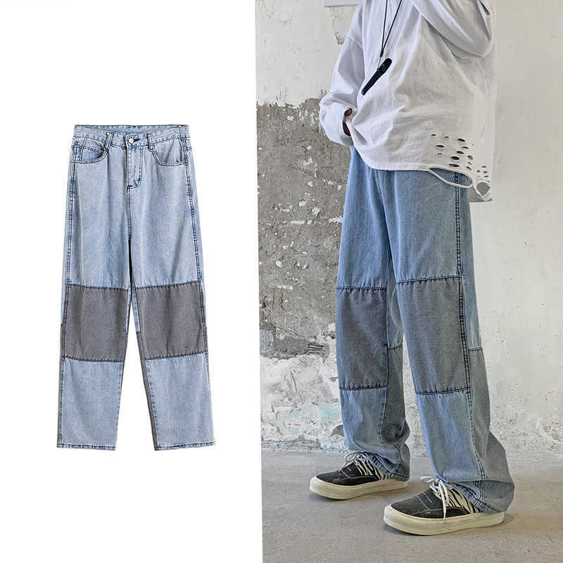 2021 Autumn Spring Harajuku Jeans Men Straight Pants Vintage Patchworked Wide Leg Pants Loose Punk Trousers Streetwear Men Jeans X0621, Black
2021 Autumn Spring Harajuku Jeans Men Straight Pants Vintage Patchworked Wide Leg Pants Loose Punk Trousers Streetwear Men Jeans X0621, Black