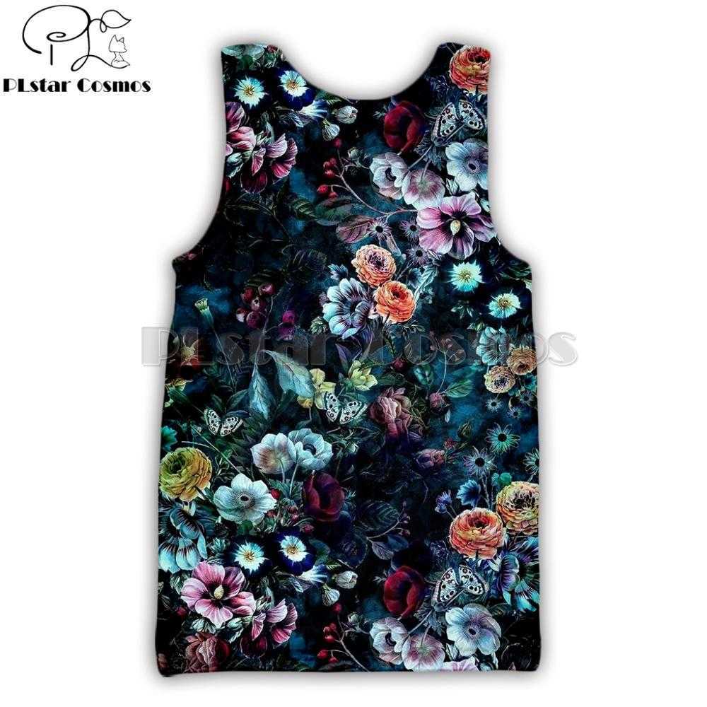 PLstar Cosmos Flower summer vest Fashion Male/Female Tank tops painting Floral 3D Printed streetwear Casual sleeveless 210623