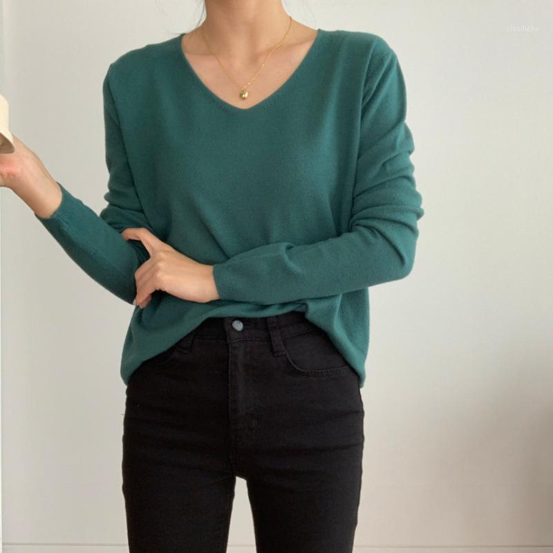 Women's Sweaters 7 Colors Elegant V-neck Basic Sweater Vintage Solid Pullovers Long Sleeve Loose Knitted Woman Clothes, White;black
Women's Sweaters 7 Colors Elegant V-neck Basic Sweater Vintage Solid Pullovers Long Sleeve Loose Knitted Woman Clothes, White;black