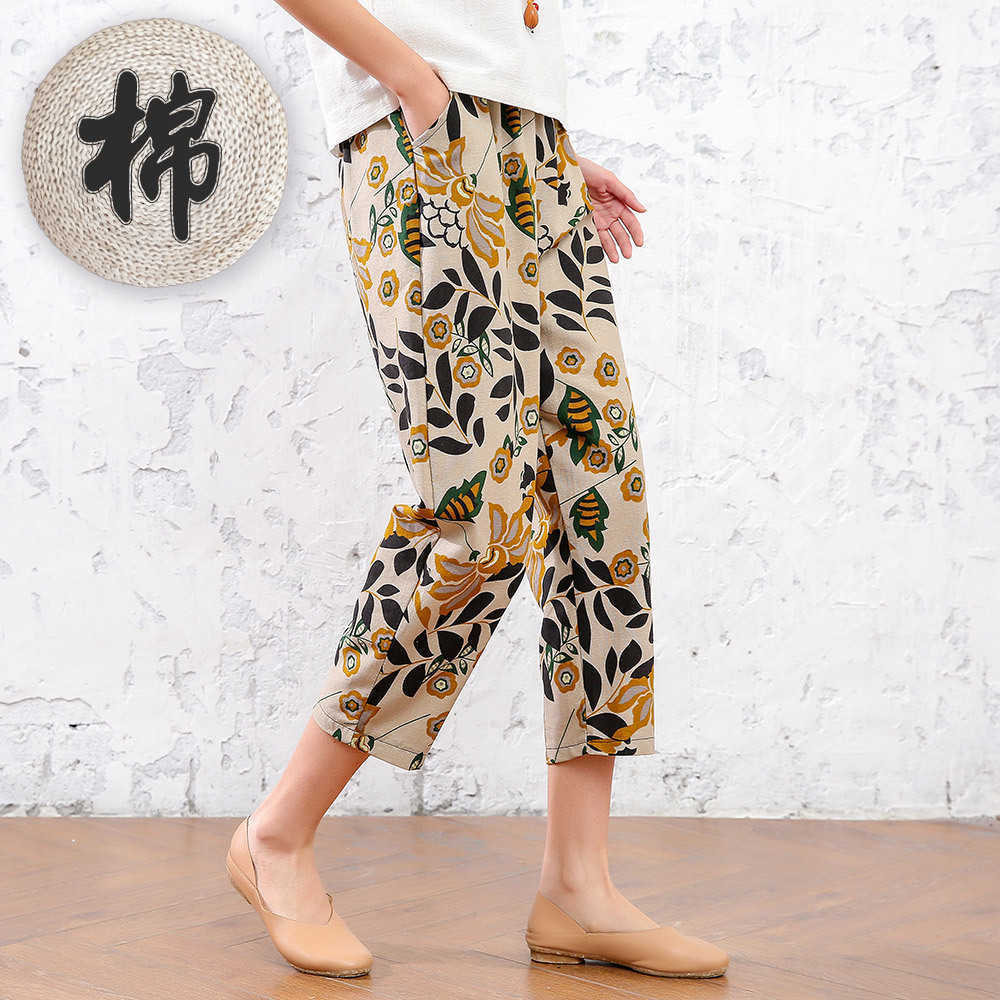 VANOVICH Summer Women's Pants Cotton Linen Casual Female Pluz Size Ladies Harem 210615