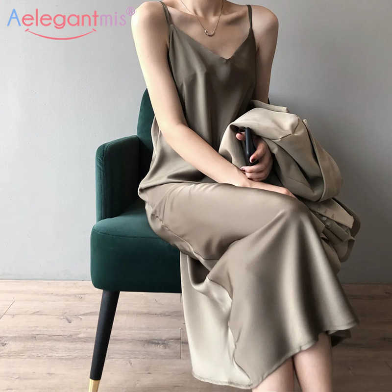 Aelegantmis Casual Soft Long Spaghetti Strap Dress Women Summer Beach Slip Female Sexy Vestidos Mujer Split Sleeveless 210607, Black
Aelegantmis Casual Soft Long Spaghetti Strap Dress Women Summer Beach Slip Female Sexy Vestidos Mujer Split Sleeveless 210607, Black