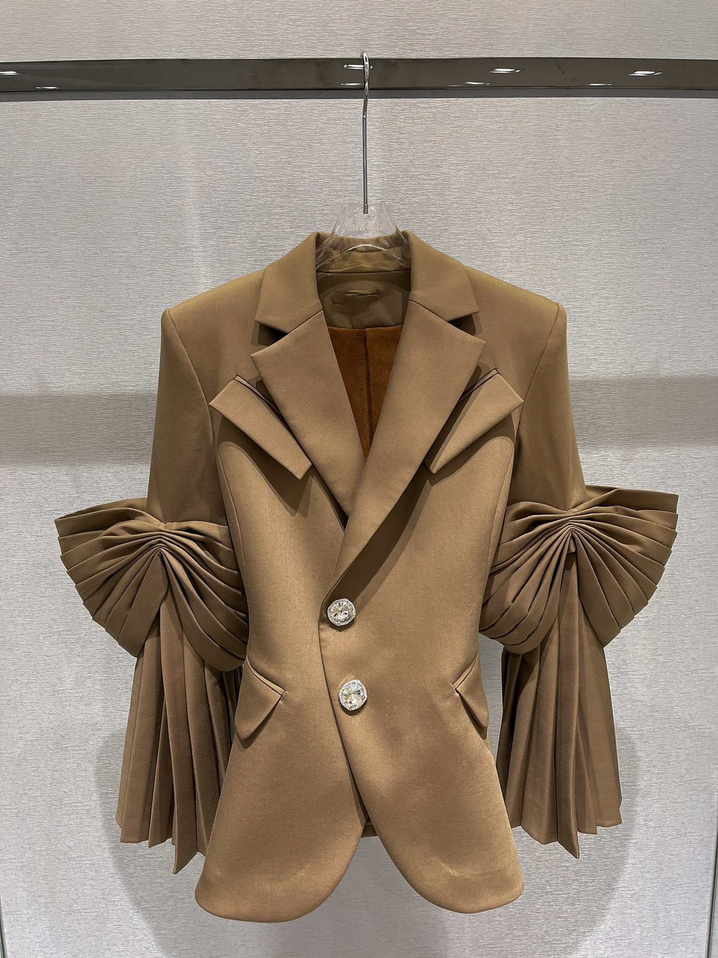 Spring New design womens fashion turn down collar khaki color 3D bow patchwork vent jag sleeve medium long blazer suit coat SML