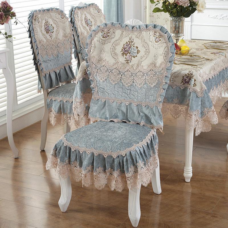 European Lace Rectangular Tablecloth 3D Jacquard Floral Party Christmas Decor Square Round Dinning Table Cover Chair Set Cloth