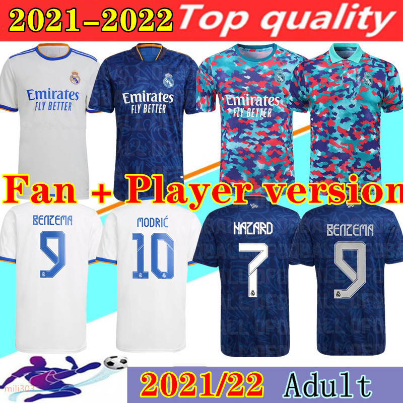 Fan + Player version 2021 2022 REAL MADRID soccer jerseys 21 22 ALABA HAZARD BENZEMA ASENSIO MODRIC MARCELO home away Camisetas de football shirt training shirts, 21/22 away la liga
Fan + Player version 2021 2022 REAL MADRID soccer jerseys 21 22 ALABA HAZARD BENZEMA ASENSIO MODRIC MARCELO home away Camisetas de football shirt training shirts, 21/22 away la liga