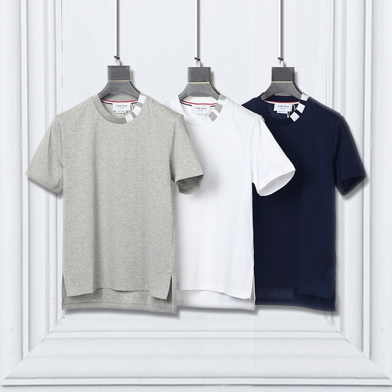 Trendy summer TB men' T-Shirt New Cotton geometric yarn dyed collar casual round neck short T-shirt half sleeve, White
Trendy summer TB men' T-Shirt New Cotton geometric yarn dyed collar casual round neck short T-shirt half sleeve, White