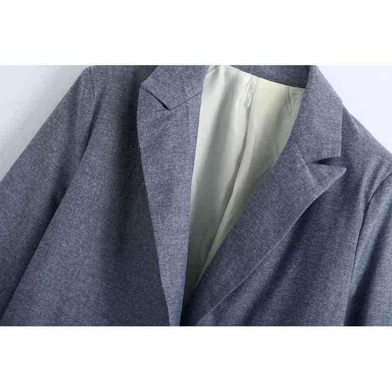 Fashion Pockets Women Suits Autumn Elegant Gray Office Ladies suits Casual Striped Female Blazer Slim Girls Chic Coats 210430