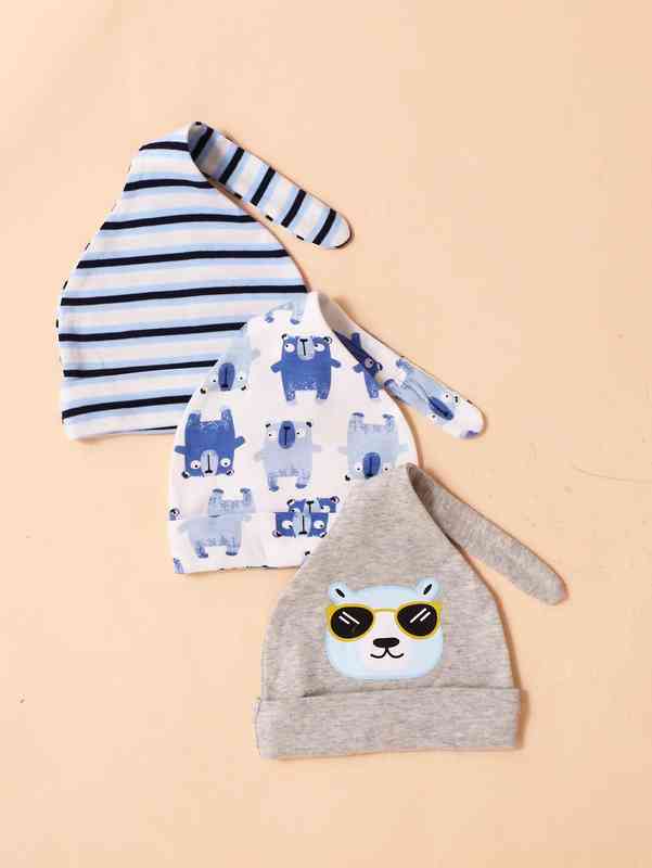 3pcs Baby Cartoon Graphic Hat SHE03