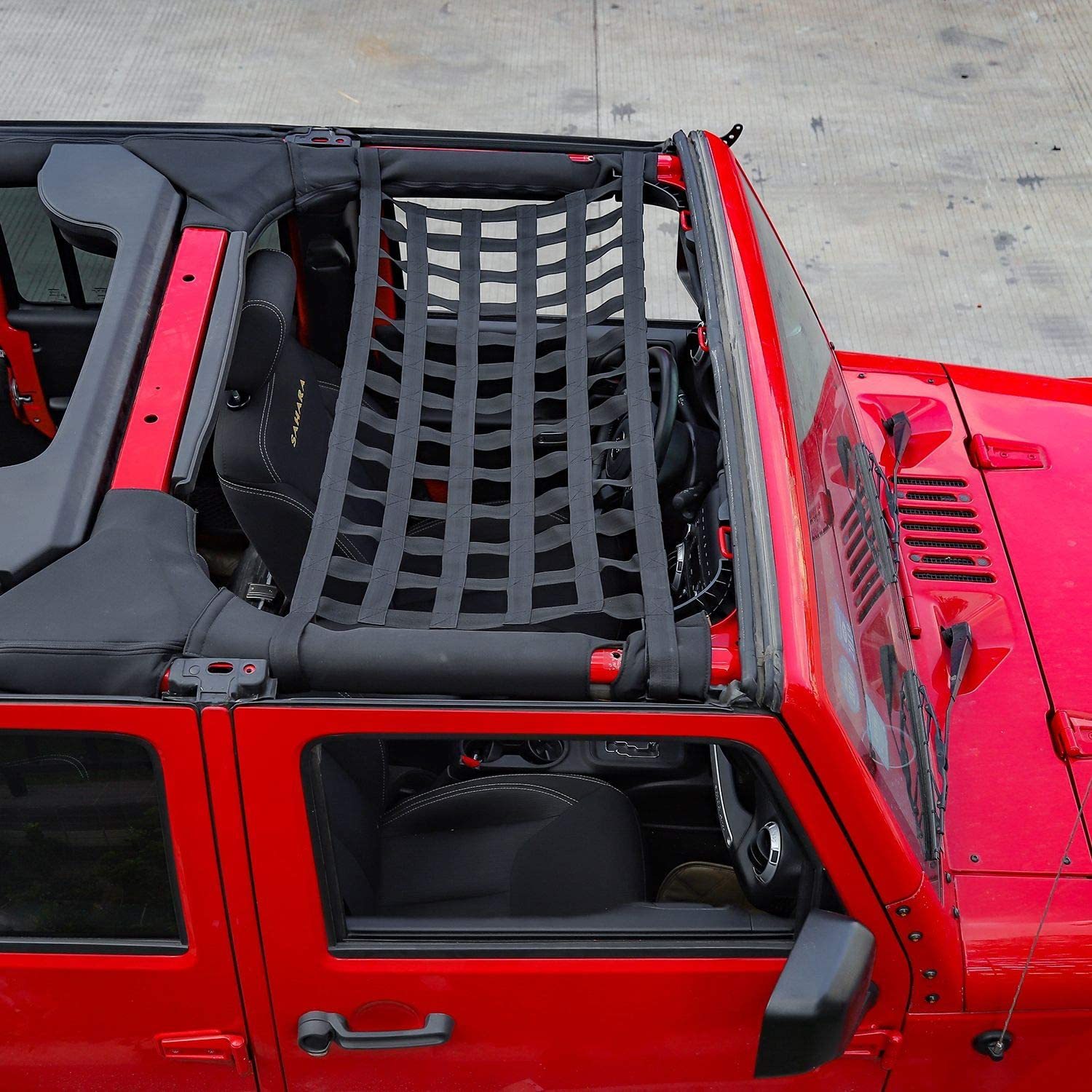 New Mesh Cargo NetAuto Roof Net Hammock for Jeep Wrangler YJ TJ JK JKU JL JLU 1987-2020