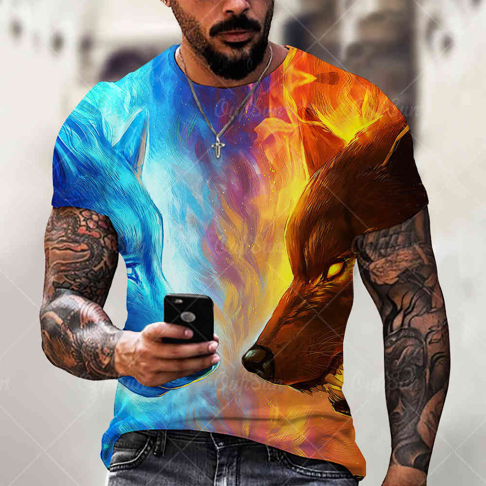 summer t-shirt trend new animal wolf 3d digital print men's loose short sve sports 3d t-shirtkvee, White;black
summer t-shirt trend new animal wolf 3d digital print men's loose short sve sports 3d t-shirtkvee, White;black