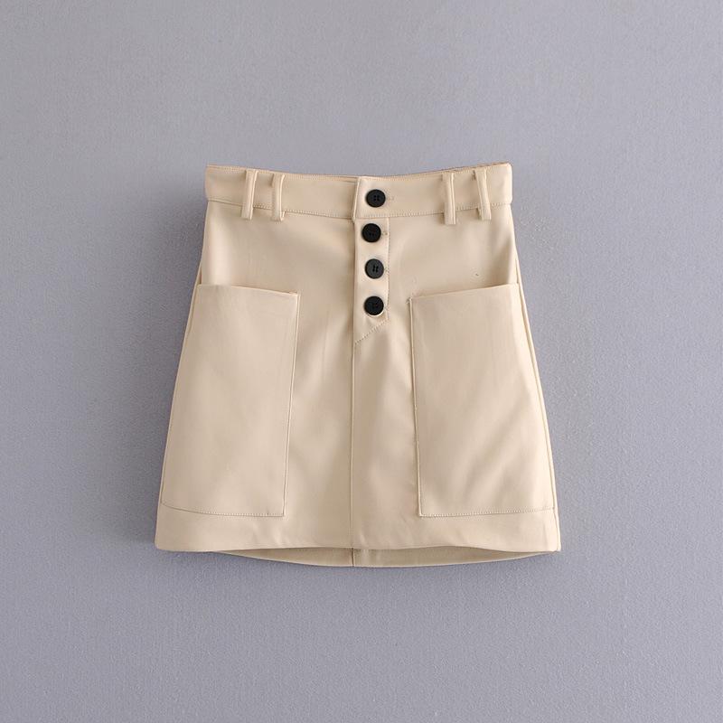Skirts ASDS Women Chic Pu Leather Mini Faldas Mujer Pockets Buttons Design Solid Female Fashion Casual WQZ54482, Beige
Skirts ASDS Women Chic Pu Leather Mini Faldas Mujer Pockets Buttons Design Solid Female Fashion Casual WQZ54482, Beige