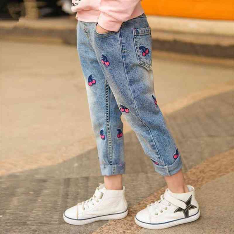 girls autumn winter cherry printed denim pants kids jeans kids trousers for teenagers ripped jeans 3-12years, Blue
girls autumn winter cherry printed denim pants kids jeans kids trousers for teenagers ripped jeans 3-12years, Blue