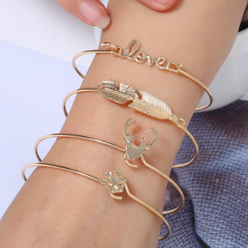 Link, Chain WNGMNGL 4pcs/Set 2021 Fashion Alloy Branch Gold Bracelet Set Charm Bangle For Women Bracelets Female Jewelry Gift
Link, Chain WNGMNGL 4pcs/Set 2021 Fashion Alloy Branch Gold Bracelet Set Charm Bangle For Women Bracelets Female Jewelry Gift