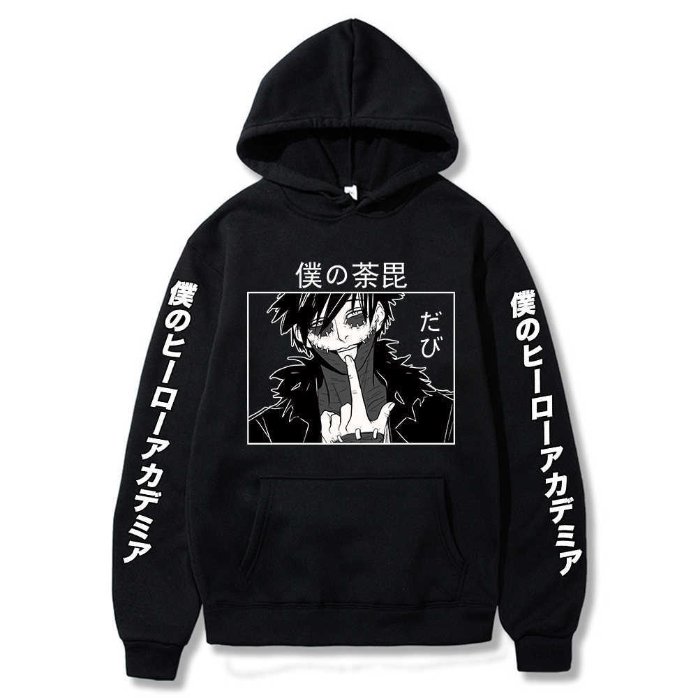Japanese Anime Dabi Boku No My Hero Academia Unisex Hoodie Cool Cartoon Sad Boy Print Streetwear Fashion Oversized Sweatshirts Y0804