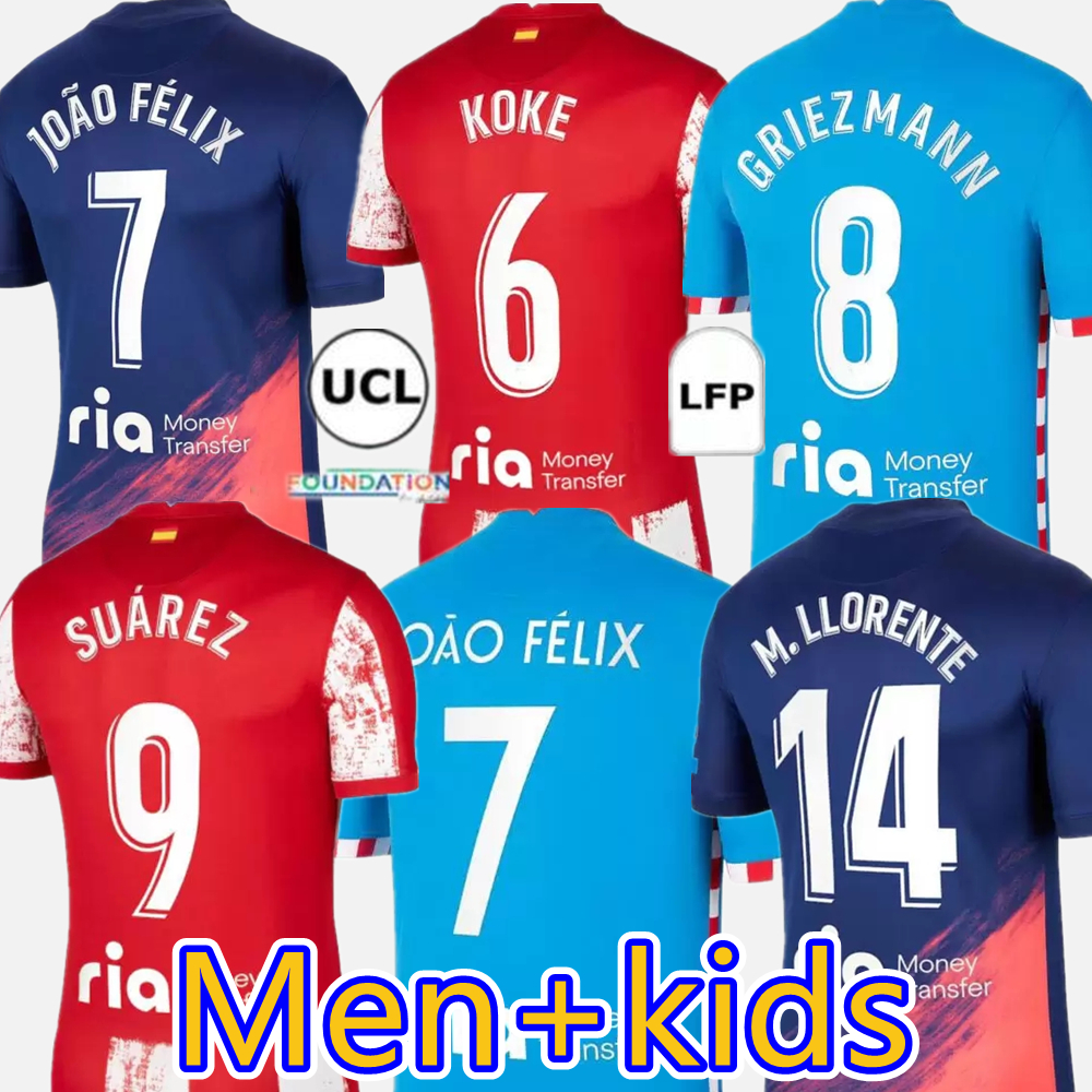 21 22 GRIEZMANN Atletico Madrid Soccer Jerseys SUAREZ 2021 2022 M. Llorente CORREA KOKE Camisetas de fútbol CARRASCO men kids kit Football Shirt fans player version, Third+sponsor
21 22 GRIEZMANN Atletico Madrid Soccer Jerseys SUAREZ 2021 2022 M. Llorente CORREA KOKE Camisetas de fútbol CARRASCO men kids kit Football Shirt fans player version, Third+sponsor