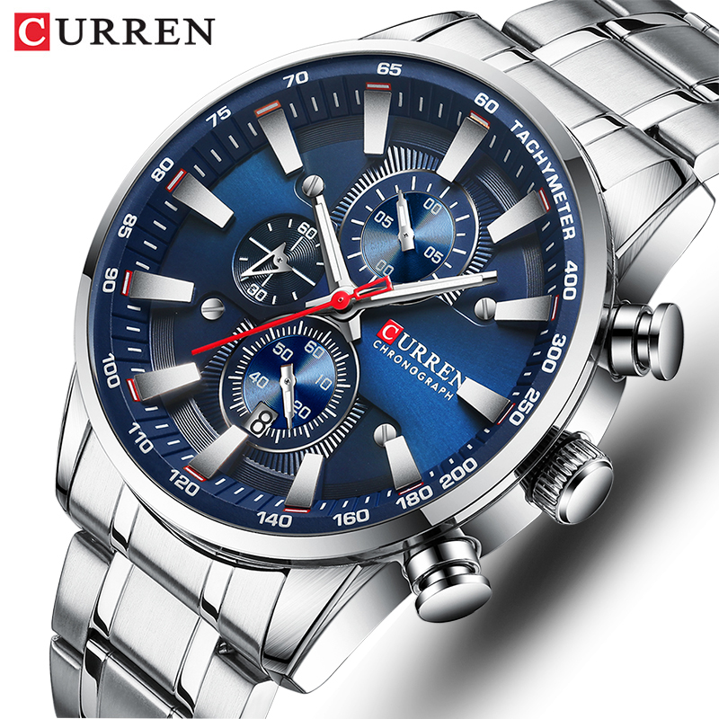 New Watches for Men Top Luxury Brand CURREN Quartz Mens Watch Sport Waterproof Wrist Watches Chronograph Date Relogio Masculino, Silver blue
New Watches for Men Top Luxury Brand CURREN Quartz Mens Watch Sport Waterproof Wrist Watches Chronograph Date Relogio Masculino, Silver blue