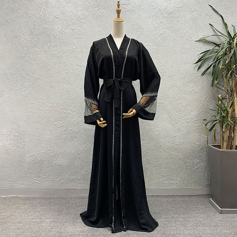 African Dresses Women Muslim Abaya Mesh Lace-up beading Cardigan Ropa Para Mujer Robe Africaine Danshiki Traditional Clothing
African Dresses Women Muslim Abaya Mesh Lace-up beading Cardigan Ropa Para Mujer Robe Africaine Danshiki Traditional Clothing