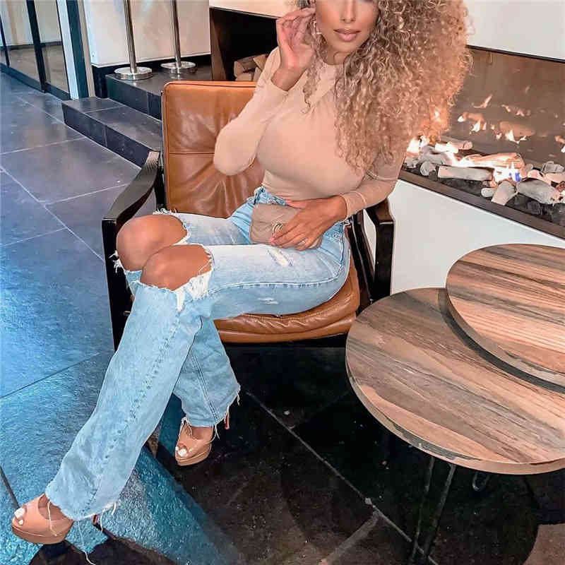 Casual Woman Slim Solid Color Bodysuit Spring Elegant Female tie Bodysuits LadiesMinimalist Shoulder Pad Tops 210515