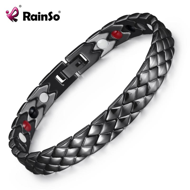 Link, Chain Rainso Brand Black Stainless Steel High Polishing Woman Magnetic Bracelet Health Double Row & Bangle For Charm 2021
Link, Chain Rainso Brand Black Stainless Steel High Polishing Woman Magnetic Bracelet Health Double Row & Bangle For Charm 2021