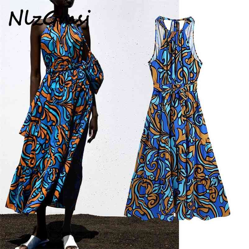 Dres Halter Midi Vintage Print Sleeveless Long es Woman Belt Ruffle Beach 05 210628, As picture
Dres Halter Midi Vintage Print Sleeveless Long es Woman Belt Ruffle Beach 05 210628, As picture