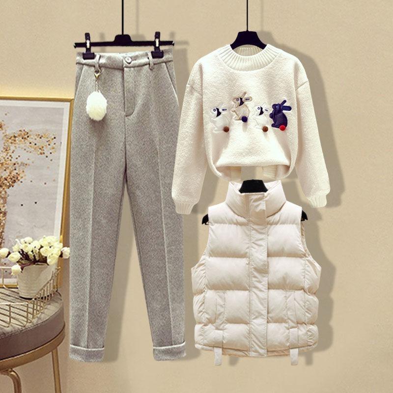 Women's Two Piece Pants Vetement Femme 2021 Winter 3pcs Set Women Fashion Waistcoat+Print Tops+Pants Suit Casual Three Sets Womens Outfits X, White
Women's Two Piece Pants Vetement Femme 2021 Winter 3pcs Set Women Fashion Waistcoat+Print Tops+Pants Suit Casual Three Sets Womens Outfits X, White
