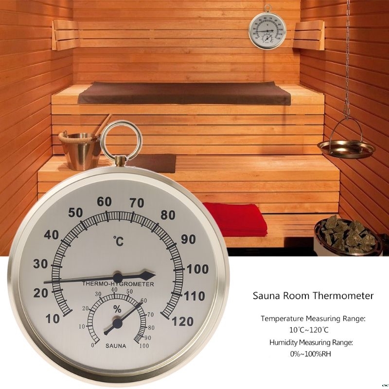 Air humidifier Thermometer Sauna humidity Temperature Meter Indoor Hygrometer Double Dial Wall Button Metals Measurement