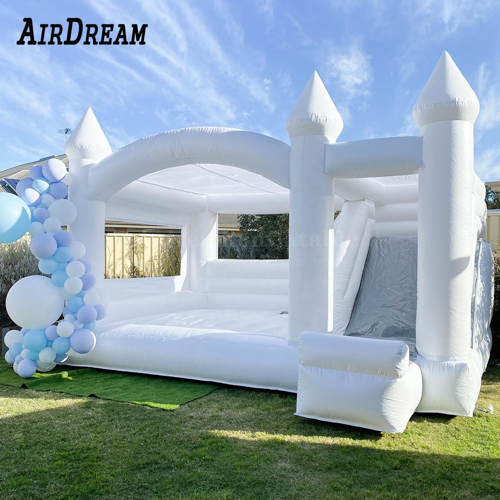 High quality Inflatable Jump House Wedding Bouncy Castle With Slide Combo All white Bouncer For Sale
High quality Inflatable Jump House Wedding Bouncy Castle With Slide Combo All white Bouncer For Sale