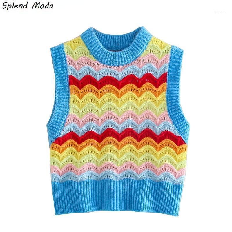 Women' Sweaters Splend Moda Autumn Fashion Vintage O-Neck Knitted Vest Simple Casual Rainbow Color Matching Sleeveless Sweater Pullover Wom, Xc1391
Women' Sweaters Splend Moda Autumn Fashion Vintage O-Neck Knitted Vest Simple Casual Rainbow Color Matching Sleeveless Sweater Pullover Wom, Xc1391