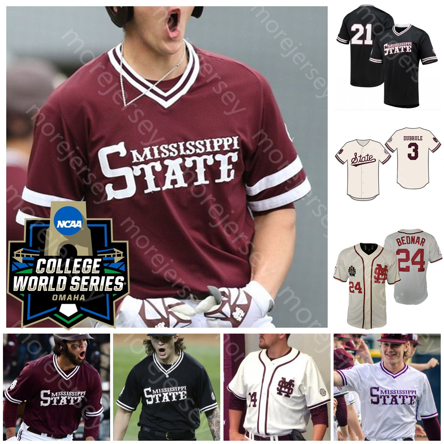 2021 College WS World Series Mississippi State Baseball Jersey Will Bednar Landon Sims Brad Cumbest Tanner Leggett Drew McGowan Preston Johnson Cade Smith, Cream i
2021 College WS World Series Mississippi State Baseball Jersey Will Bednar Landon Sims Brad Cumbest Tanner Leggett Drew McGowan Preston Johnson Cade Smith, Cream i