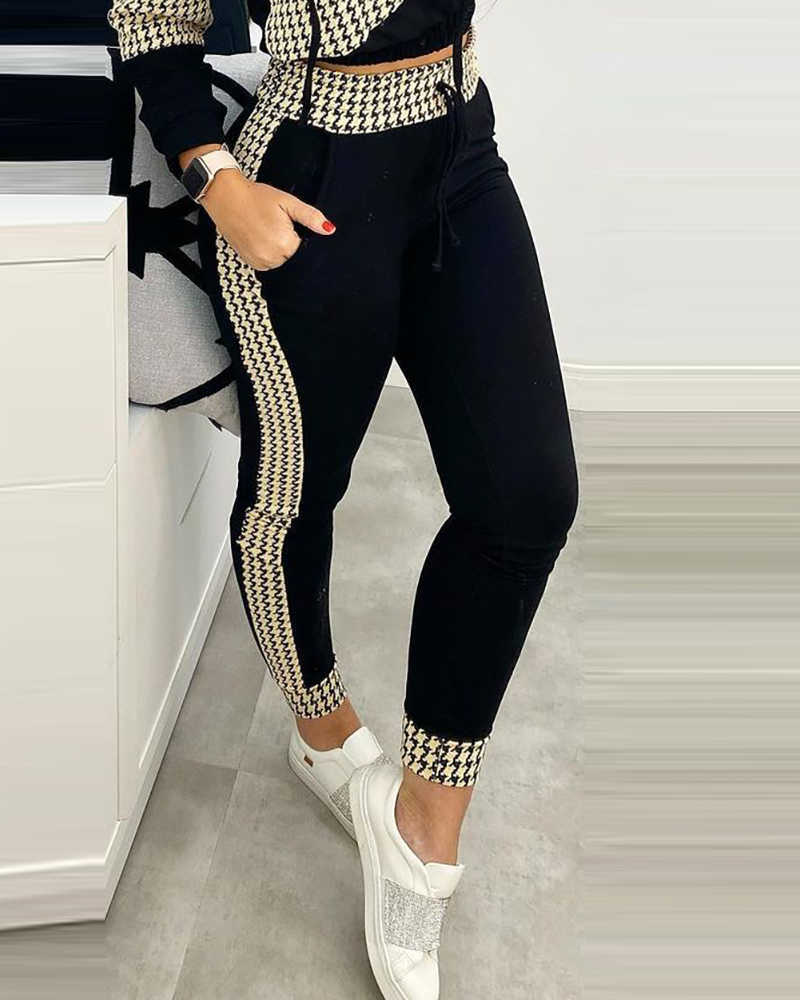 2021 Tracksuit Women Elegant Two -Pieces Suit Sets Female Stylish Print Blouse & Pant Sets Casual Outfit For Woman Jogging Femme Y0625