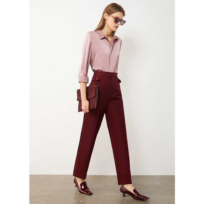 Minimalism Autumn Women's Pants Causal Olstyle High Waist Solid Straight Women Ankel-length Female 12070292 210527