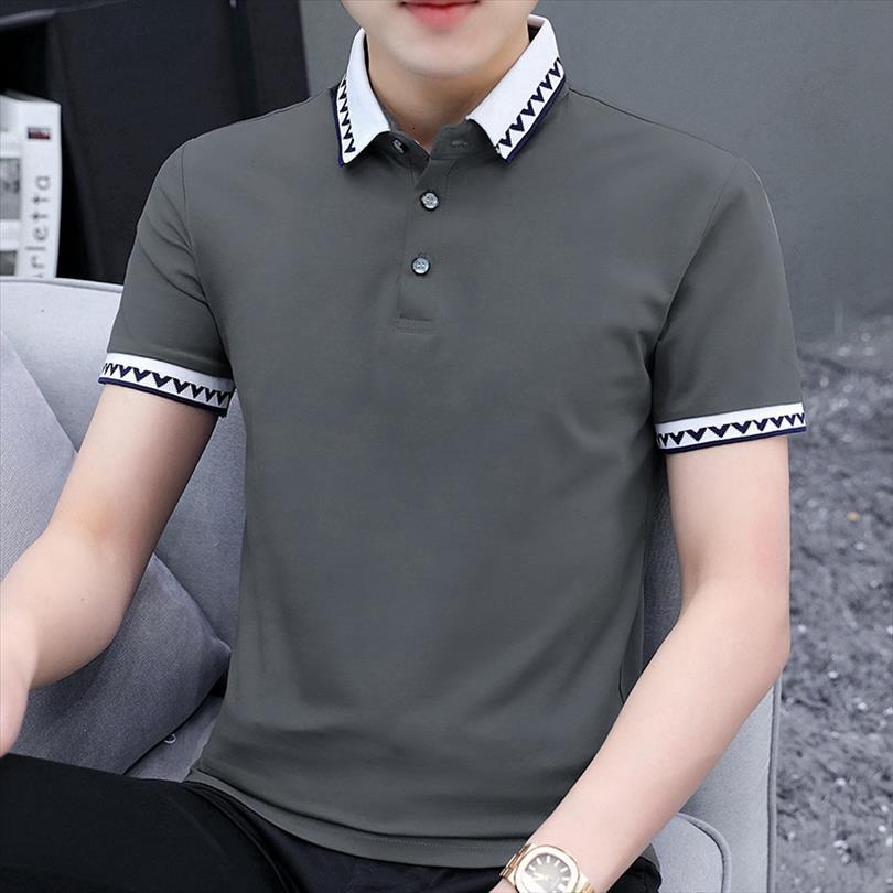 arrival shirts short sleeve summer men polo casual patchwork tee turn down slim fit shirt, White;black
arrival shirts short sleeve summer men polo casual patchwork tee turn down slim fit shirt, White;black