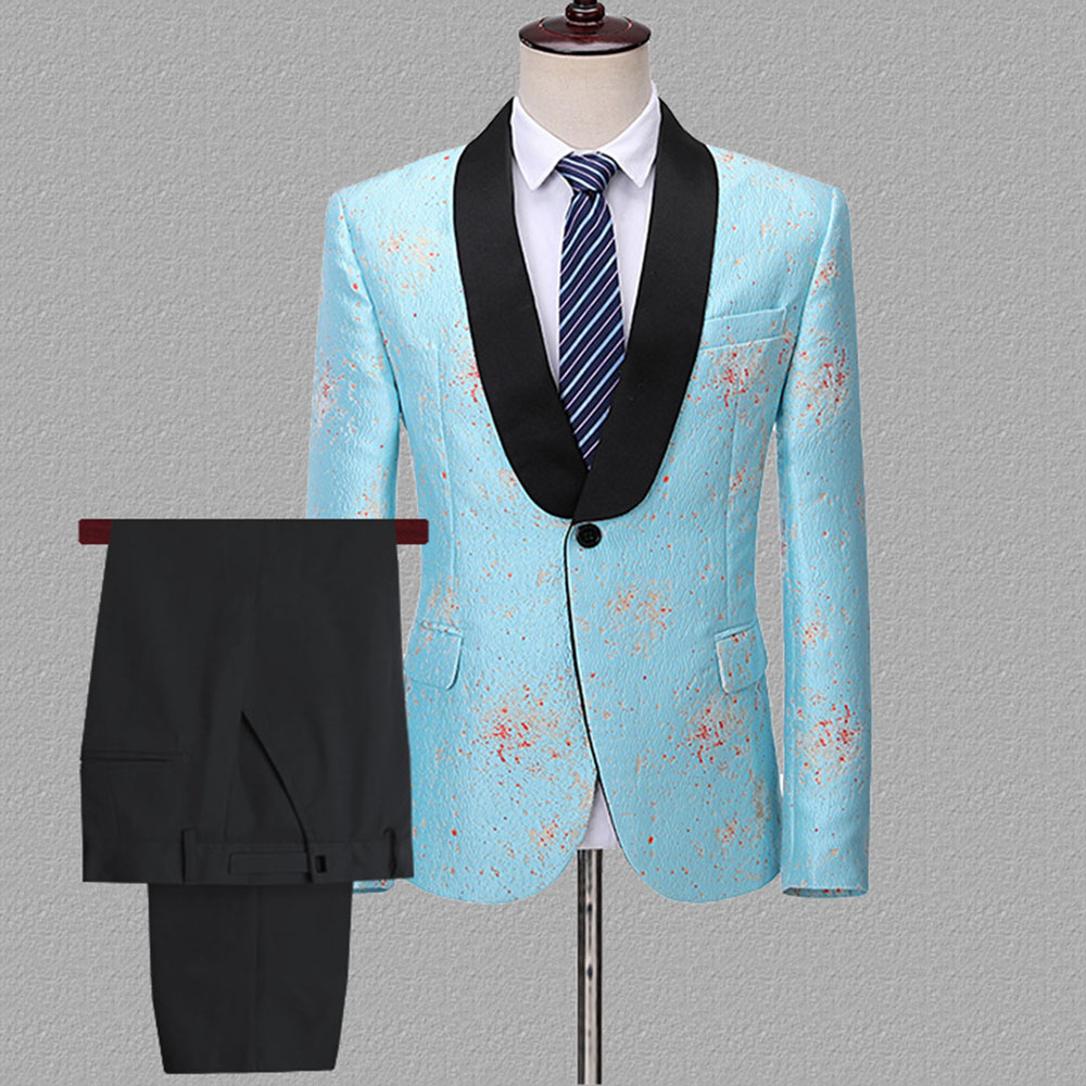 Three-Pieces Men Suits Nightclub Bar tuxedos Slim Fit Groom Party Coat Tailored Night Performance singer Work Wear Wedding Suit