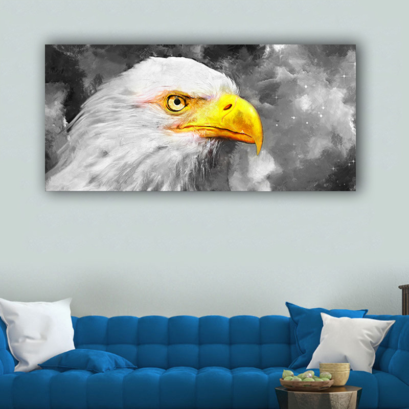 Eagle Modern Canvas Painting Abstract Animal Pictures Black White Background Living-Room-Decor Wall Art Posters