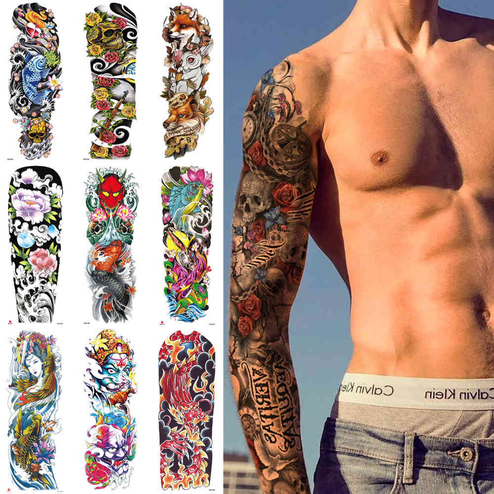 Men stickers for Full arm Flower dragon skull watercolor Waterproof temporary Large fake sleeve tattoo
Men stickers for Full arm Flower dragon skull watercolor Waterproof temporary Large fake sleeve tattoo