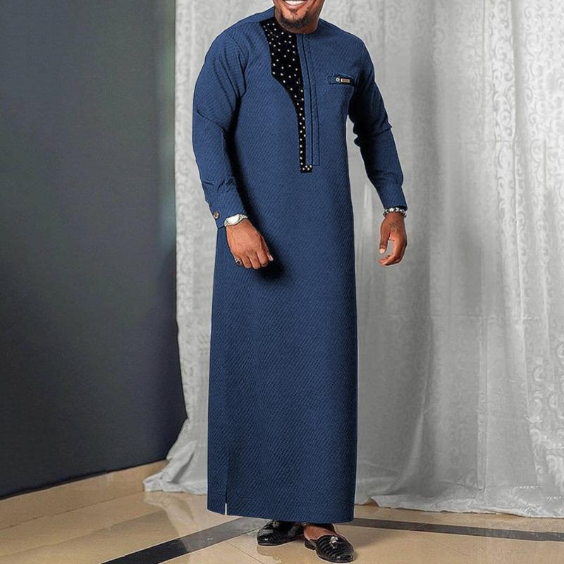 Ethnic Clothing Muslim Fashion Men's Robe Islamic African Shirt Kaftan Arab Vintage Long-sleeved Loose Dubai Saudi
Ethnic Clothing Muslim Fashion Men's Robe Islamic African Shirt Kaftan Arab Vintage Long-sleeved Loose Dubai Saudi