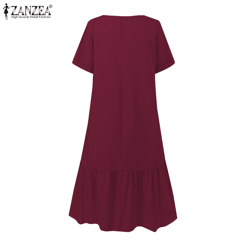 2021women dress holiday summer zanzea short sleeve sundress solid casual kaftan ruffles loose vestidos pockets o-neck robe femme 5xl, Black;gray
2021women dress holiday summer zanzea short sleeve sundress solid casual kaftan ruffles loose vestidos pockets o-neck robe femme 5xl, Black;gray