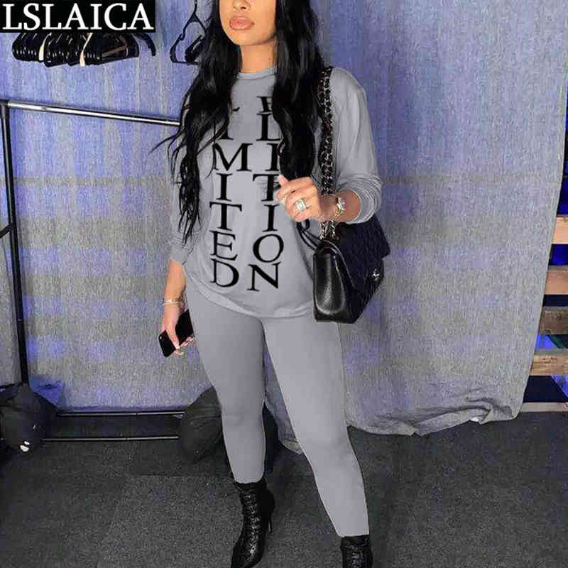 Two Piece Set Women Sweat Suits Letter Print Fashion Long Sleeve O Neck Tops Pencil Pants Sets Outfits Casual Home Clothes 210520, Green
Two Piece Set Women Sweat Suits Letter Print Fashion Long Sleeve O Neck Tops Pencil Pants Sets Outfits Casual Home Clothes 210520, Green