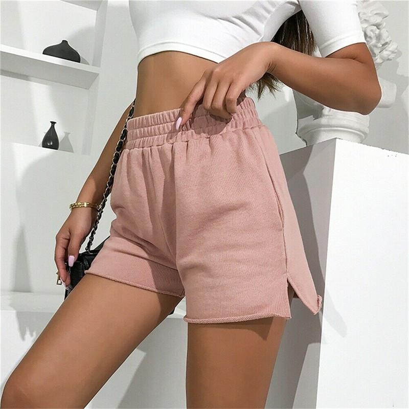 Summer Women Casual Loose Shorts Solid Pants High Waist Elastic Slim Beachwear Workout Fitness Bottoms Femme Women's
