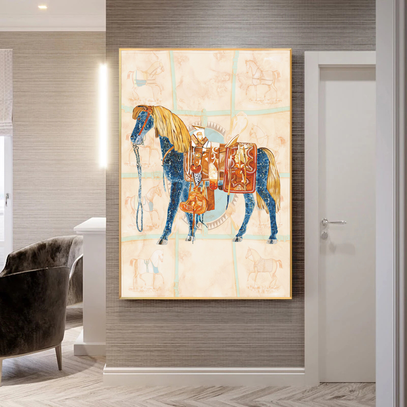 Arabian Horse Posters Animal Canvas Prints Wall Art Pictures For Living Room Modern Home Decor Decorative Paintings Folk-Custom