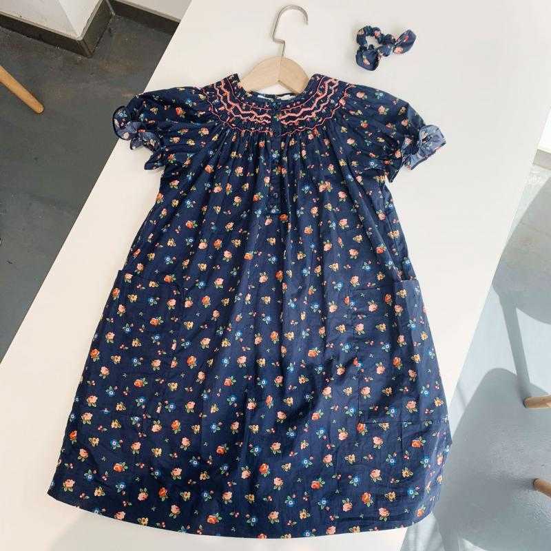 Summer Girl Smock Floral Dress Infant Embroidery Smocked Clothes Little Girls Vintage Boutique Dresses Children Cotton Vestidos 210615, Bluefloral dress
Summer Girl Smock Floral Dress Infant Embroidery Smocked Clothes Little Girls Vintage Boutique Dresses Children Cotton Vestidos 210615, Bluefloral dress