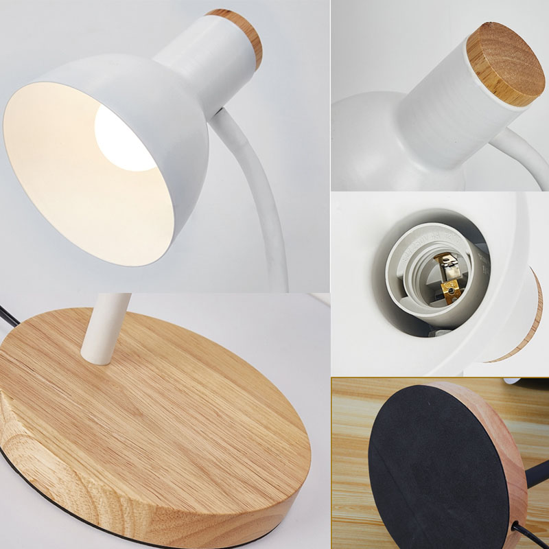 Elegant Nordic Solid Wood LED Desk Lamp - Perfect Read-Friendly Lighting Solution for Living Spaces