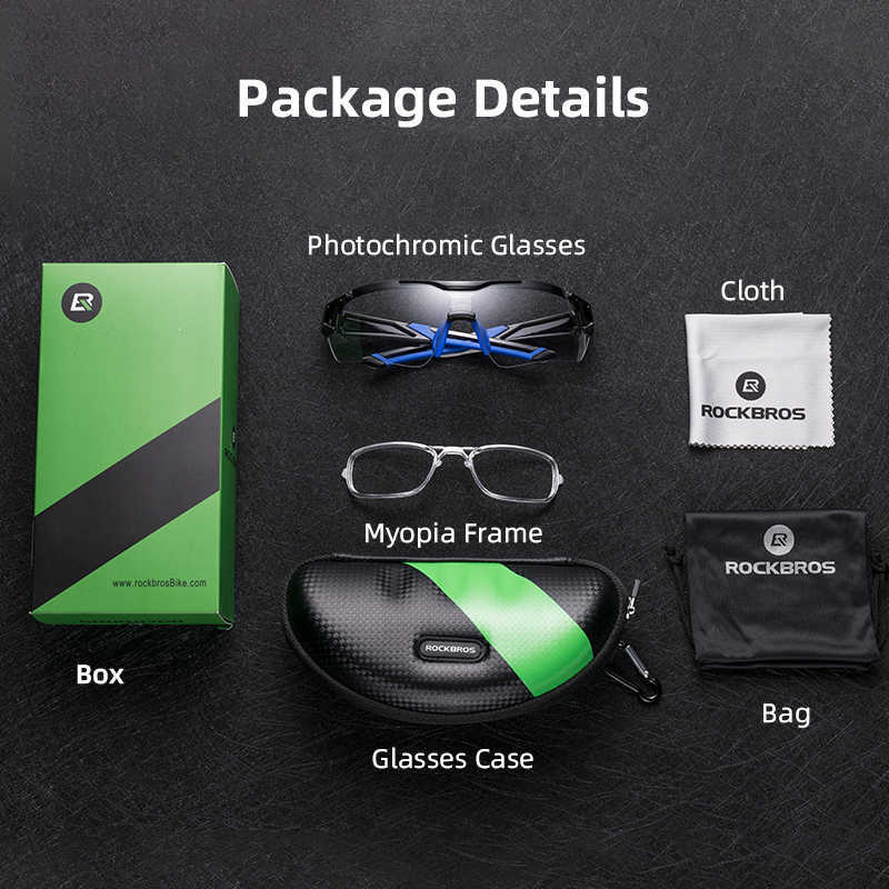 ROCKBROS Pochromic Cycling Glasses Bike Bicycle Glasses Sports Men's Sunglasses MTB Road Cycling Eyewear Protection Goggles 211014