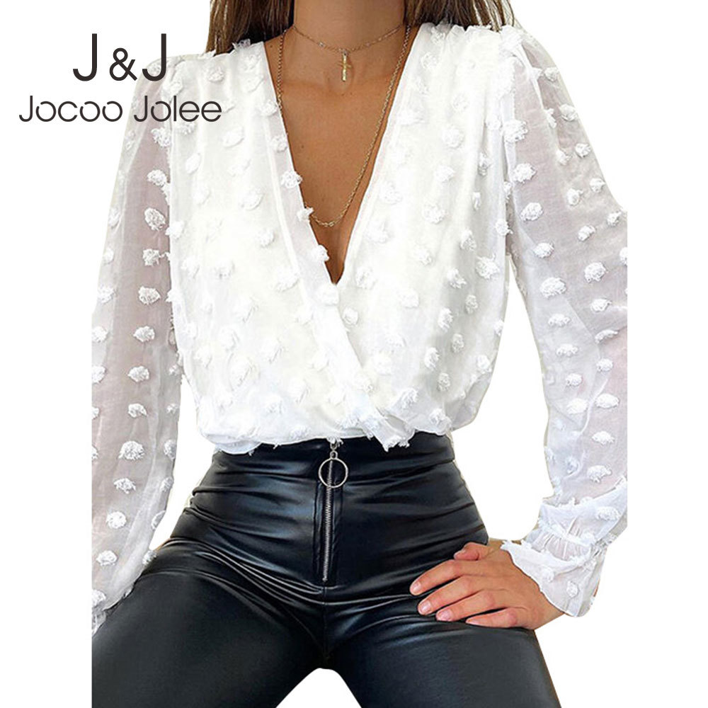Elegant Perspective Mesh Sexy Deep V Patchwork Women Blouse Female Casual Long Sleeve Office Ladies Chic Top Shirt Polka Dot 210518, As photo
Elegant Perspective Mesh Sexy Deep V Patchwork Women Blouse Female Casual Long Sleeve Office Ladies Chic Top Shirt Polka Dot 210518, As photo