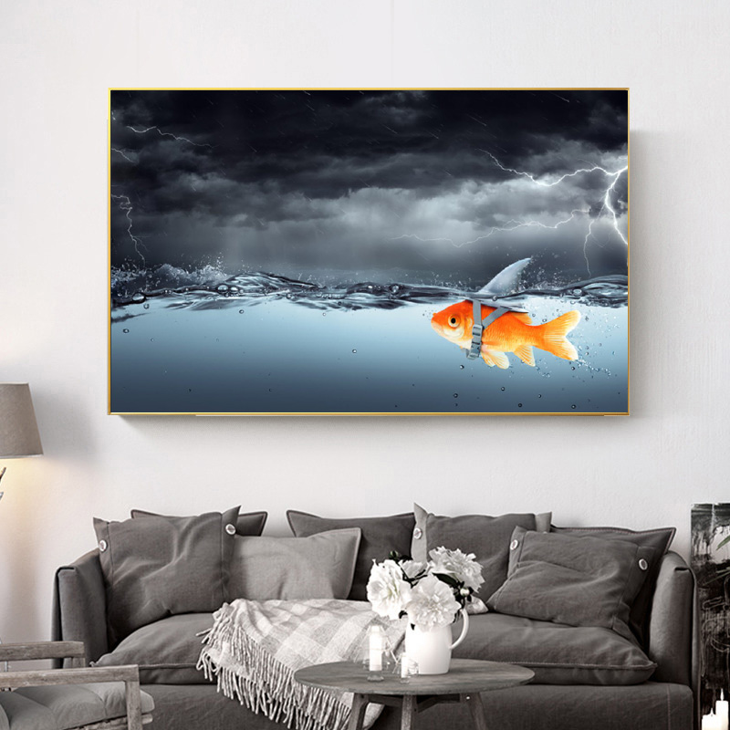 Modern Large Size Canvas Picture Abstract Fish Painting Wall Art Animal Posters And Prints For Living Room Home Decor No Frame