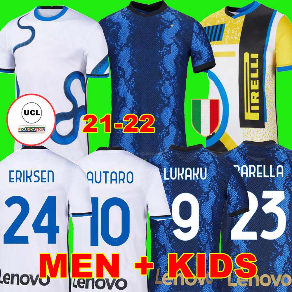 INTER soccer jersey LUKAKU MILAN BARELLA LAUTARO ERIKSEN ALEXIS 21 22 football shirt 2021 2022 uniforms men + kids kit 4th fourth DE VRIJ GAGLIARDINI SKRINIAR BROZOVIC, Home kids
INTER soccer jersey LUKAKU MILAN BARELLA LAUTARO ERIKSEN ALEXIS 21 22 football shirt 2021 2022 uniforms men + kids kit 4th fourth DE VRIJ GAGLIARDINI SKRINIAR BROZOVIC, Home kids